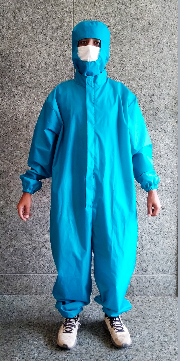 Reusable PPE suit made from 90 GSM fabric